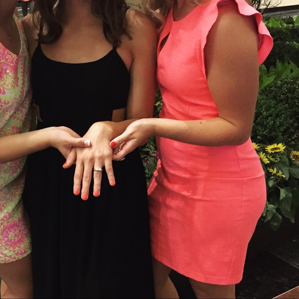 Neon Coral Fitted dress